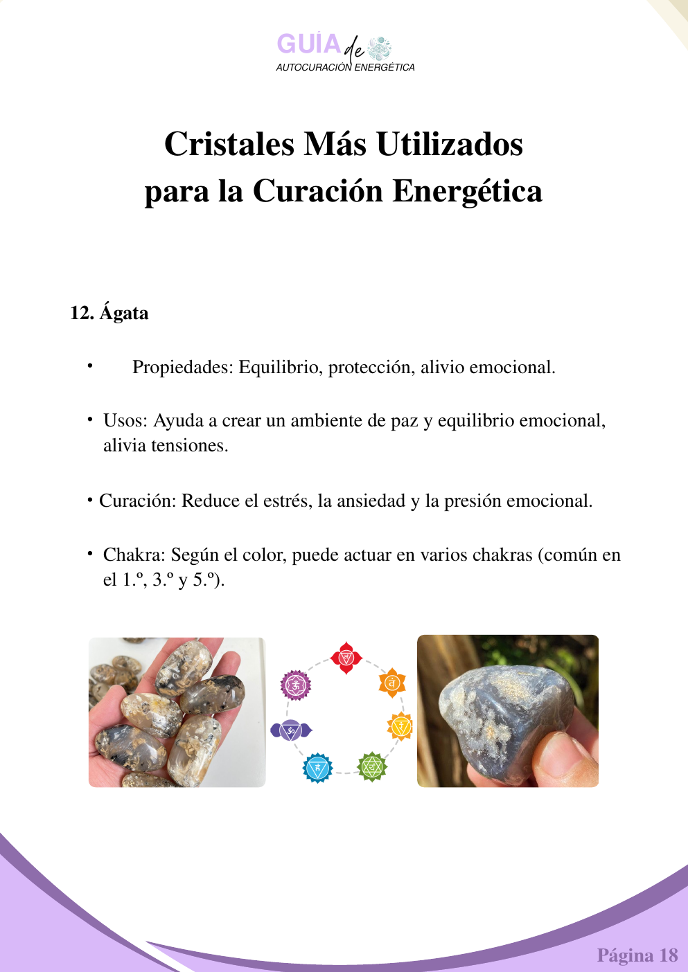 Página en español sobre ágata